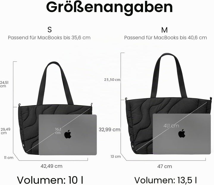 tomtoc Puffer Laptop Tragetasche für Damen, 10L Tote Bag für 13-14 Zoll Macbook, Leichte Schultertas