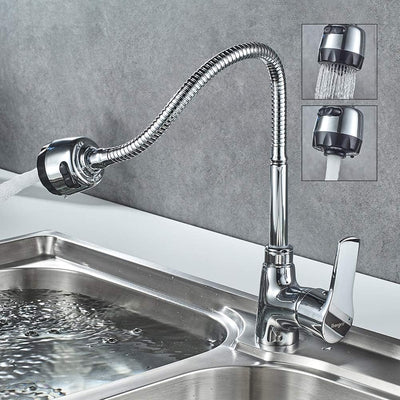 Ibergrif M14357 Star, Küchenarmatur mit Brause, Wasserhahn für Küche mit flexibler Auslauf, Chrom, S