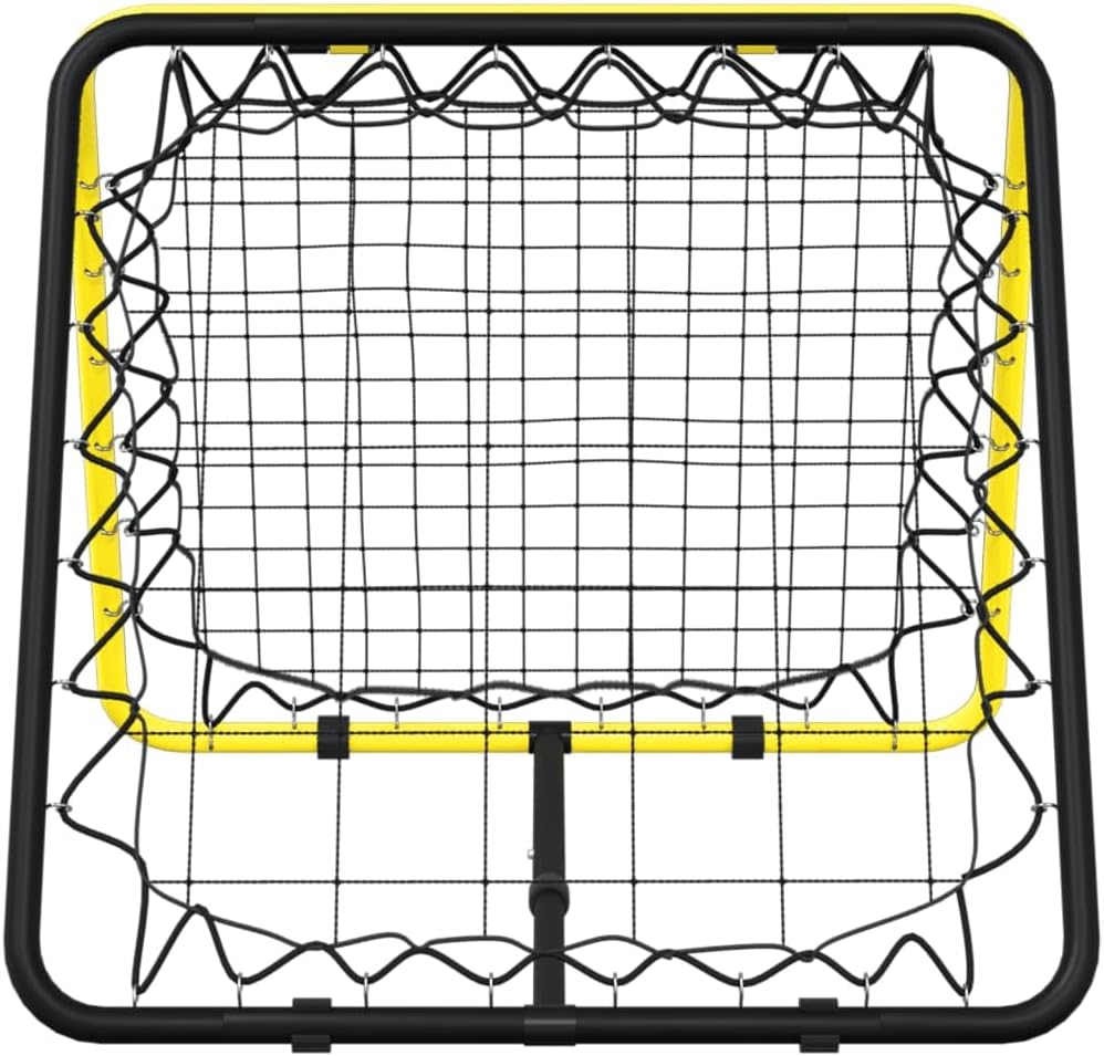 vidaXL Fussball-Rebounder Doppelseitig Verstellbar Gelb Schwarz Stahl