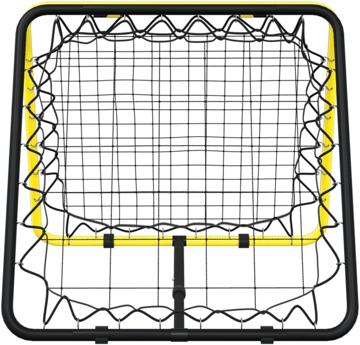 vidaXL Fussball-Rebounder Doppelseitig Verstellbar Gelb Schwarz Stahl