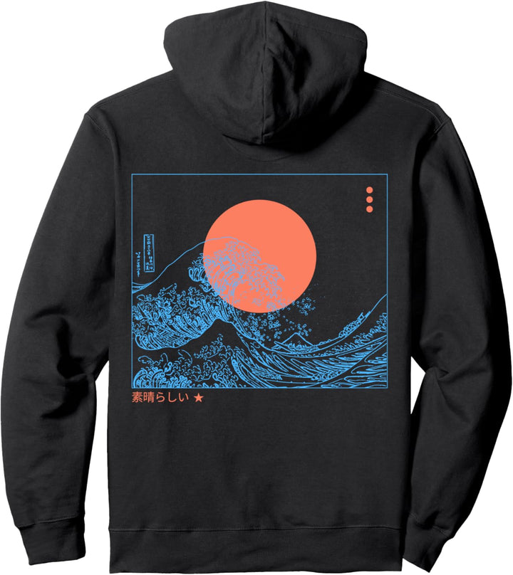 Kanagawa Welle Japanisches modisches Design Pullover Hoodie