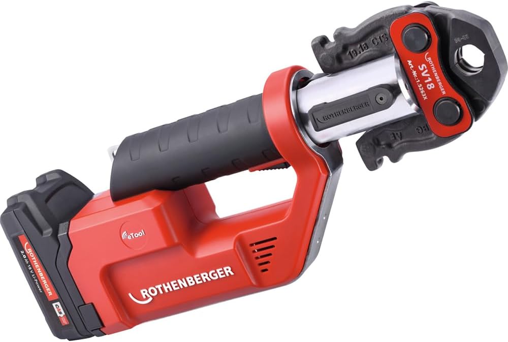 ROTHENBERGER 1000002117 ROMAX Compact TT Pressbackeset, Ladegerät EU, 2Ah Akku Kapazität, SV Pressba