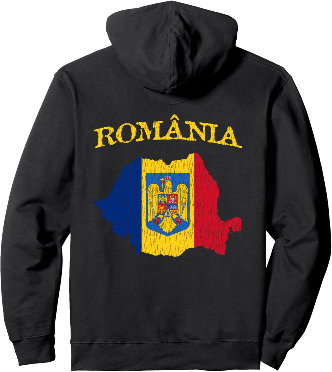 Jahrgang Rumänische Stolzflagge Rumäniens Pullover Hoodie