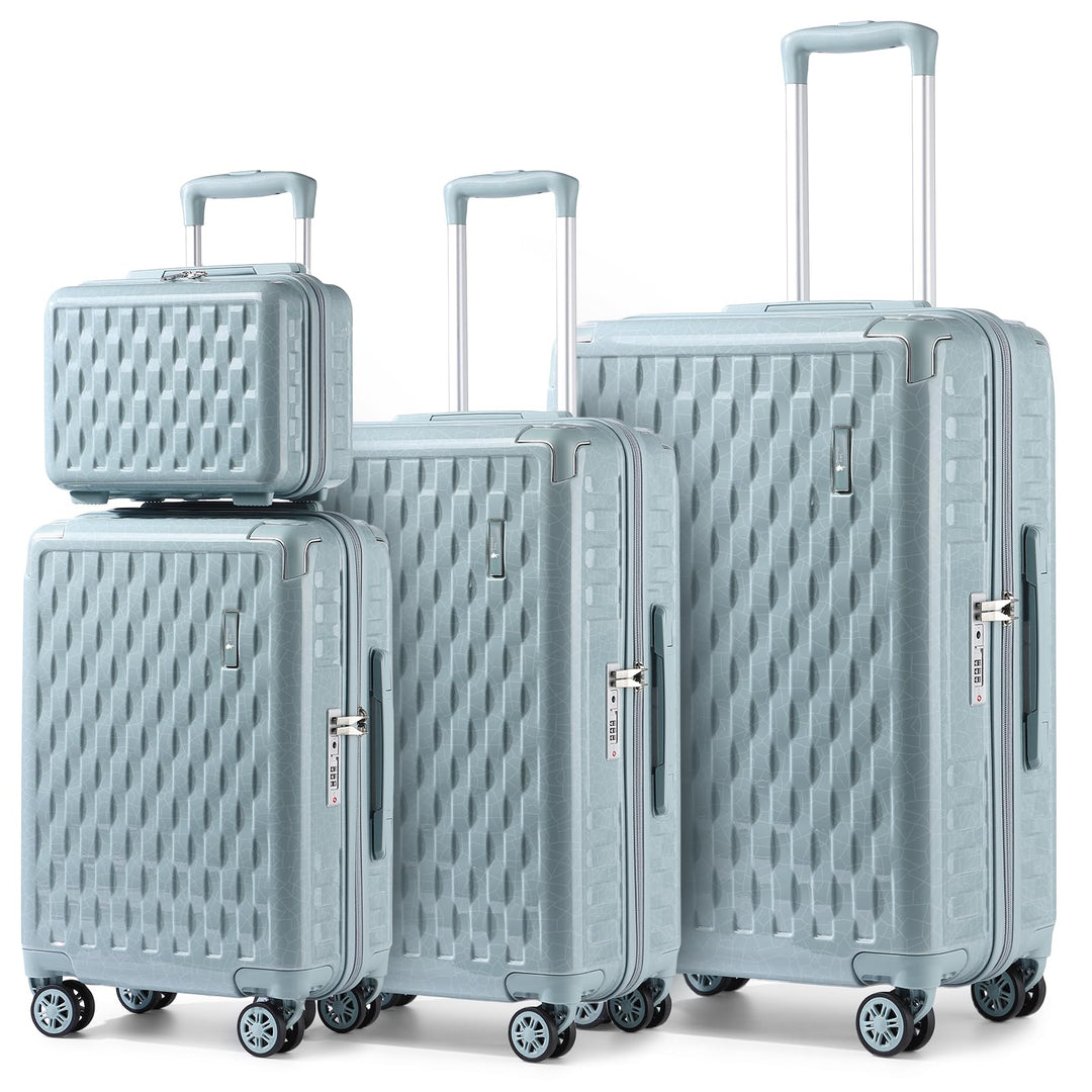Sea choice Kofferset Handgepäck Hartschalenkoffer Eckenschutz 4 Stück Gepäck Set mit Kosmetikkoffer
