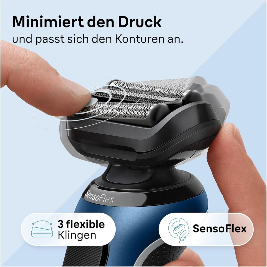 Braun Series 6 Elektrorasierer mit EasyClick-Präzisionstrimmer-Aufsatz, SensoFlex Rasierer Herren mi