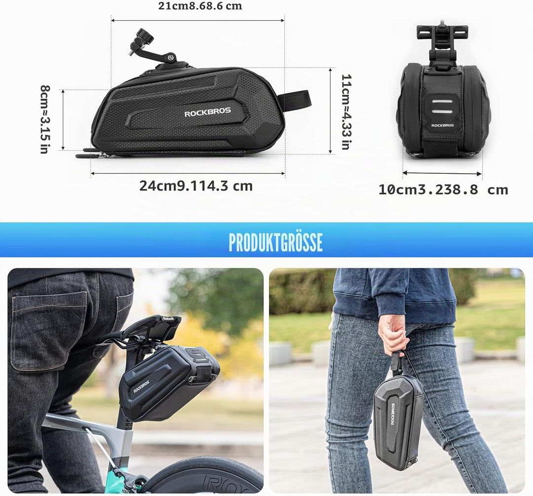 ROCKBROS Fahrrad Satteltasche Fahrradtasche Wasserabweisend 3D Hard Shell Fahrradsitz Tasche mit Sch