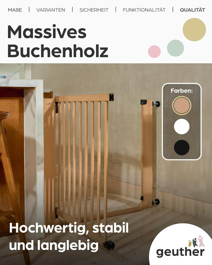 Geuther Easylock Flat Step Treppenschutzgitter ohne Bohren 95-103 cm Breite, Türschutzgitter zum Kle