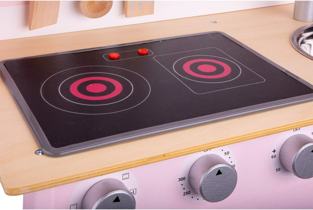 New Classic Toys 11067 Kochnische-Modern mit elektrischem Kochfeld-Klingt, 3+ years, Rosa Rosa Singl