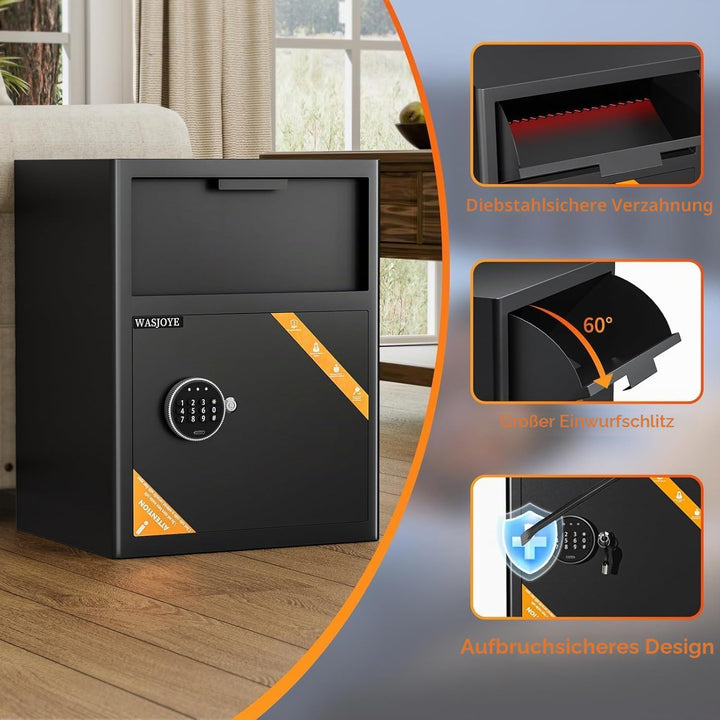 70L Einwurftresor | Deposittresor | Tresor mit Einwurfschlitz | Briefkasten Safe | Depository Safes