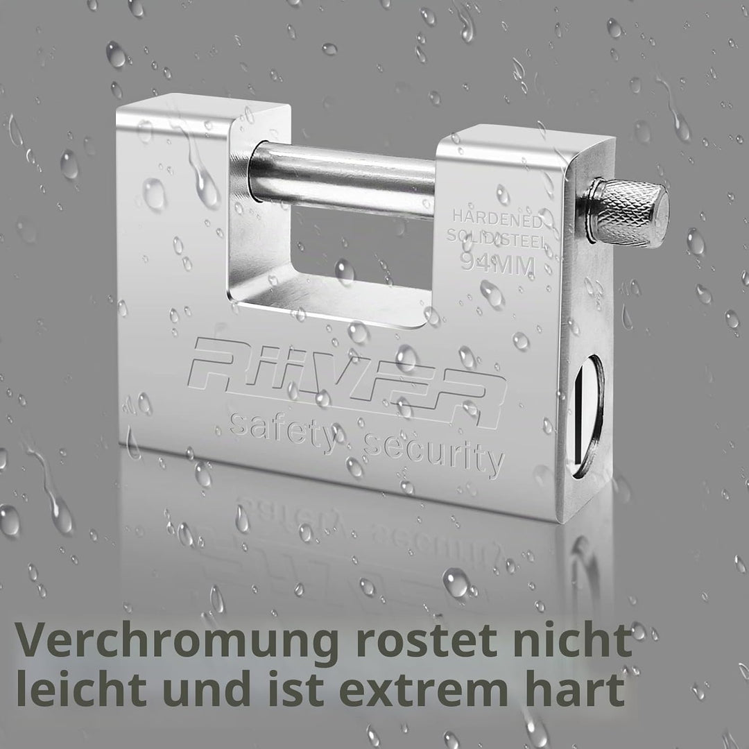 Wetterfestes Vorhängeschloss mit 4 Schlüsseln, 93 * 70 * 26 mm Rechteckige Im Freien Vorhängeschloss