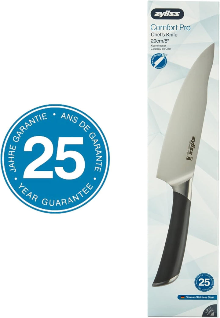 Zyliss E920270 Comfort Pro Kochmesser, Deutscher Edelstahl, Black Handle, Küchenmesser, Spülmaschine