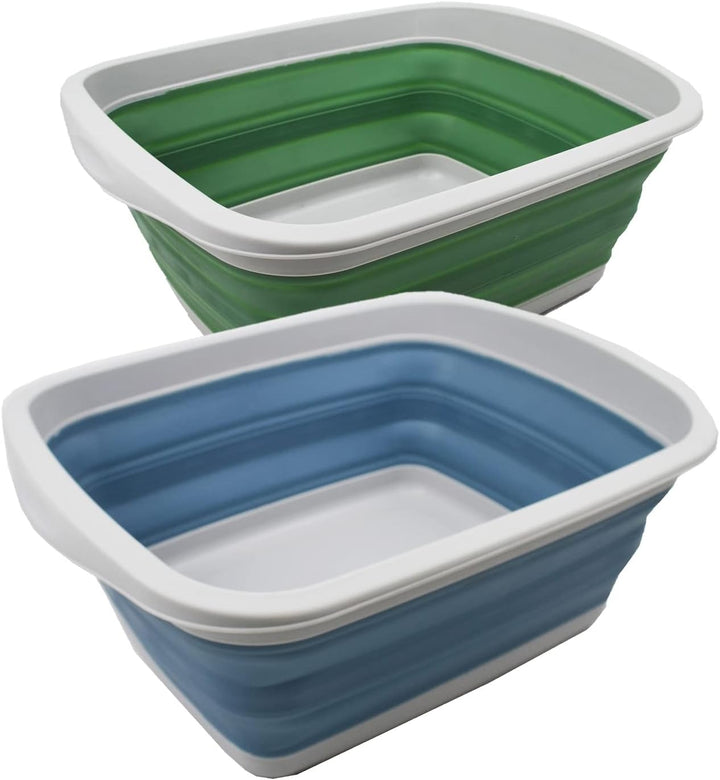 SAMMART 10L Faltbare Wanne – Faltbare Geschirrwanne – Tragbares Waschbecken – Platzsparende Kunststo