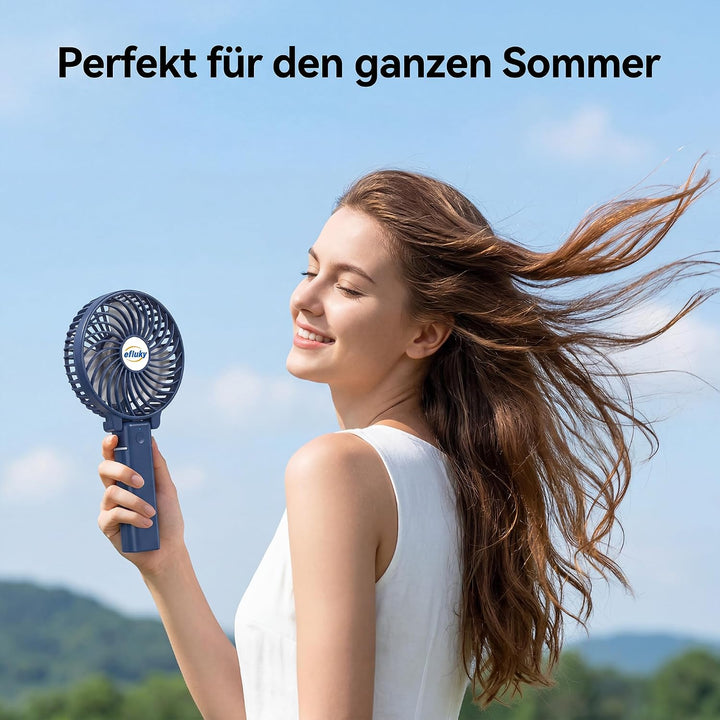 efluky Handventilator, Tragbarer Mini Ventilator, Faltbarer USB-Ventilator Wiederaufladbar, Kleiner