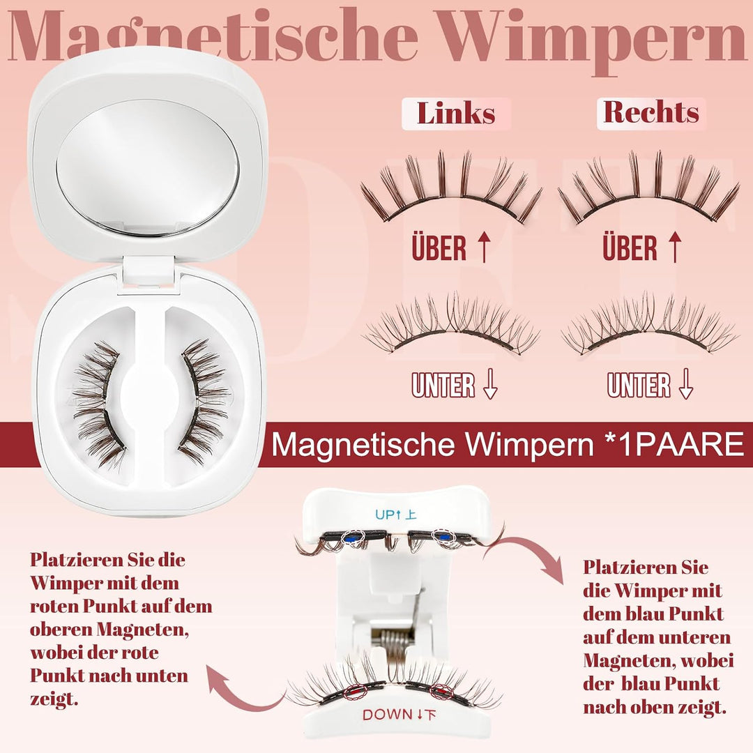 Higu clace Magnetische Wimpern,Magnet Wimpern Ohne Eyeliner,Magnetische Wimpern mit Applikator,Wimpe