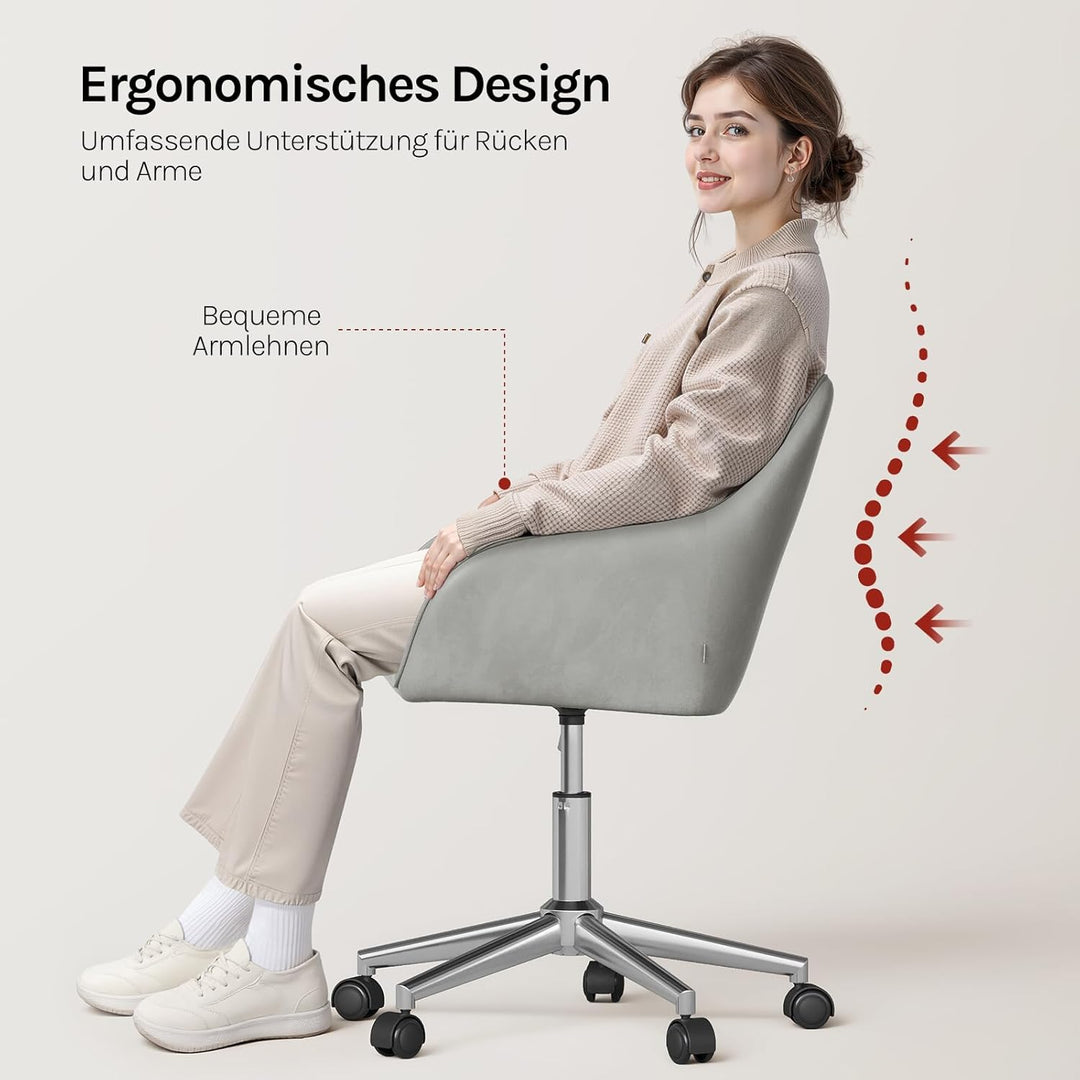 WOLTU Homeoffice Stuhl, Schreibtischstuhl, Drehstuhl, Schminkstuhl, höhenverstellbar, bis 150 kg bel