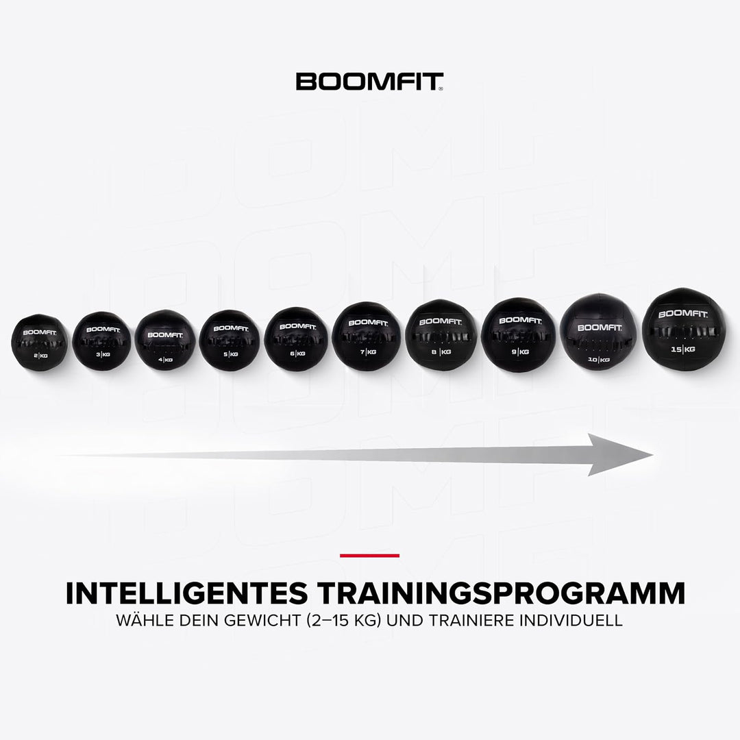 BOOMFIT Unisex-Erwachsene Wall Ball 2Kg Wandball, Black, One Size