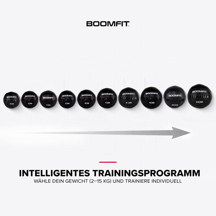 BOOMFIT Unisex-Erwachsene Wall Ball 2Kg Wandball, Black, One Size