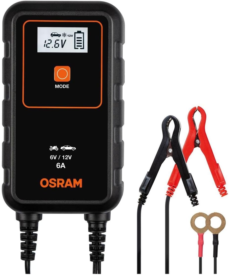 OSRAM BATTERYcharge 906, KFZ-Batteriewartungsgerät 12V, mobiles KFZ Batterieladegerät für PKW, Motor