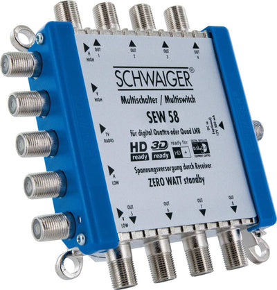 SCHWAIGER SEW58 531 Multischalter (bis zu 8 Teilnehmer, kein Netzanschluss nötig; DVB-T2 geeignet) S