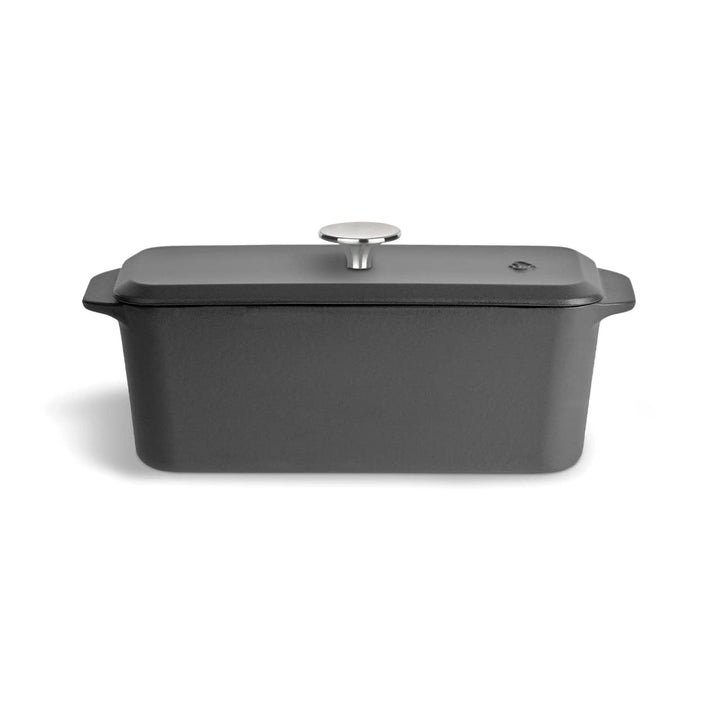 SPRINGLANE Kastenform Gusseisen mit Deckel 33,5 x 13 cm, emaillierte Backform, Brotbackform - Grau K