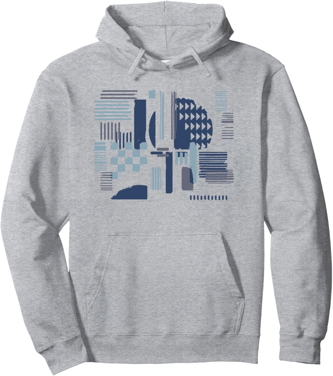 Abstract Blues Pullover Hoodie