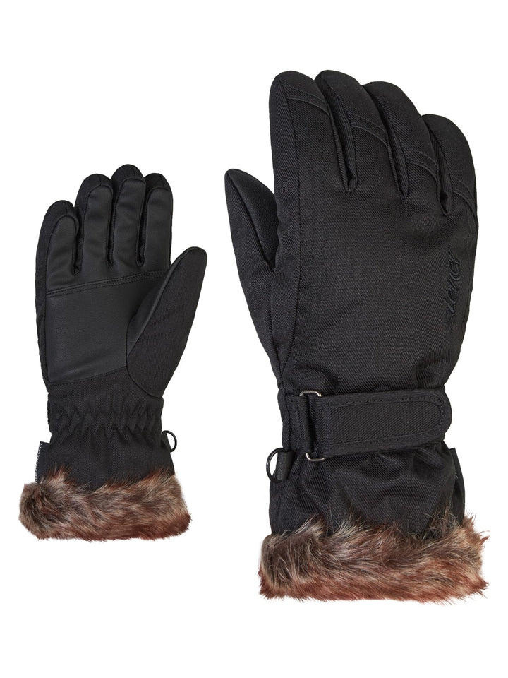 Ziener Mädchen LIM GIRLS glove junior Ski-Handschuhe / Wintersport |warm, atmungsaktiv 7 black-stru,