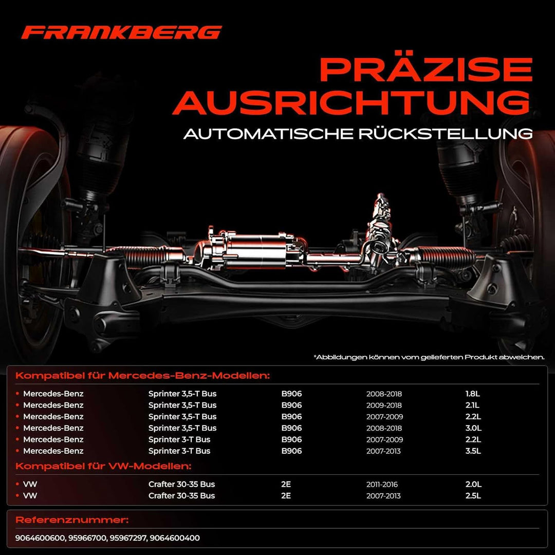 Frankberg Lenkgetriebe Servolenkgetriebe Hydraulisch für Linkslenker Kompatibel mit Sprinter 3,5-T B