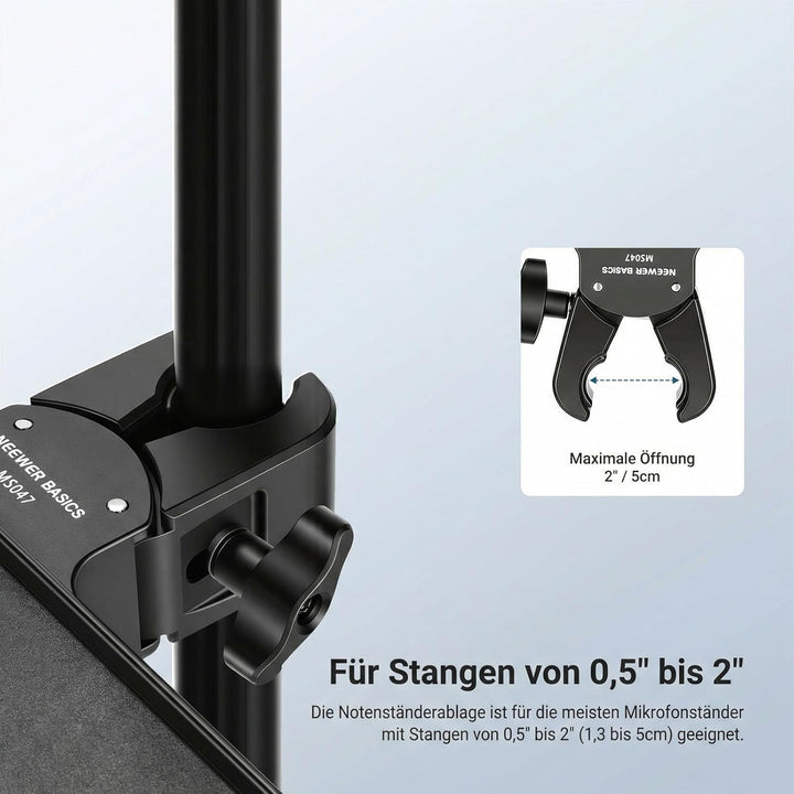 NEEWER BASICS Microphone Stand Ablage, 27 x 20,4 x 3,3cm Klemmbare Tisch Mikrofonständer Tray für St