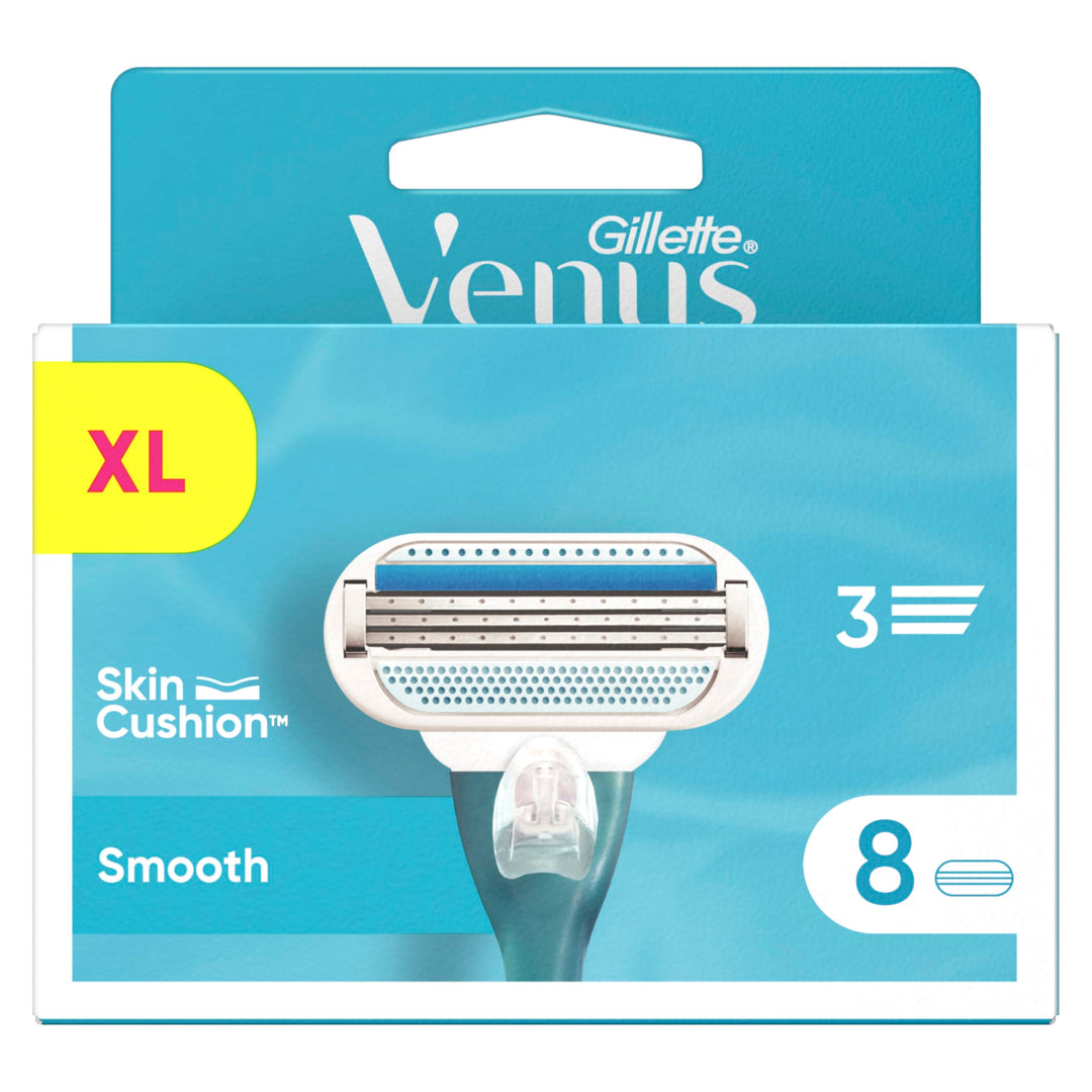 Gillette Venus Smooth Sensitive Rasierklingen Damen, 8 Ersatzklingen für Damenrasierer mit 5-fach Kl