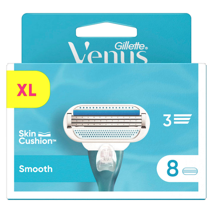 Gillette Venus Smooth Sensitive Rasierklingen Damen, 8 Ersatzklingen für Damenrasierer mit 5-fach Kl