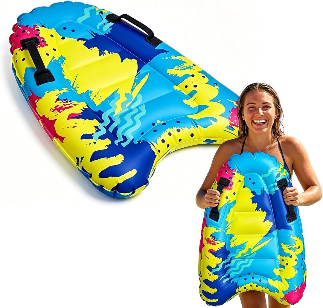 Surfbrett Aufblasbar, Luftmatratze, Aufblasbares Bodyboard Tragbares Bodyboard mit Griffen, A
