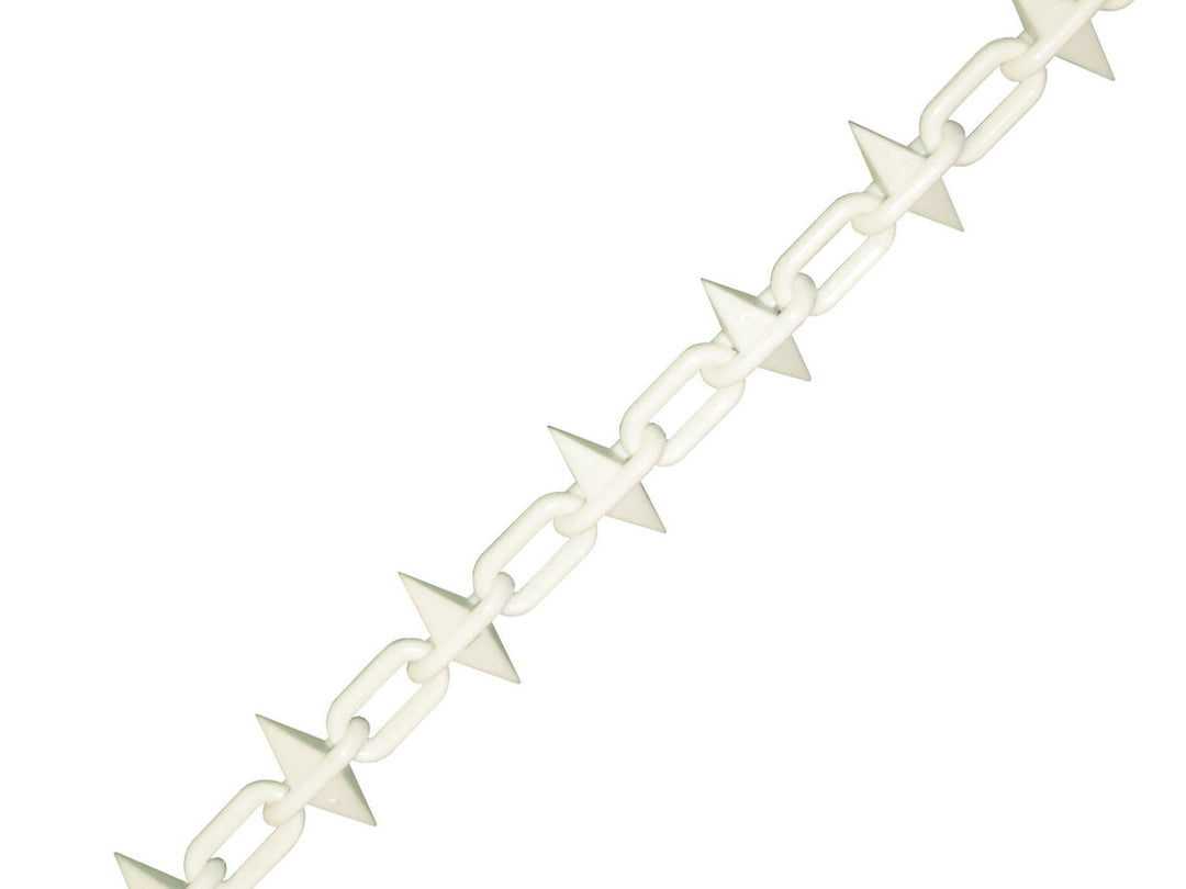 Faithfull FAICHPLWS612 CHPOSTBAS Plastic Chain 6mm x 12.5m White Spiked, 6 mm Link Diameter 12.5 m R