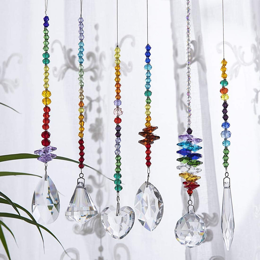 H&D HYALINE & DORA Bunte Kristall Regenbogen Sonnenfänger Hängende Chakra Glas Anhänger für Zuhause,