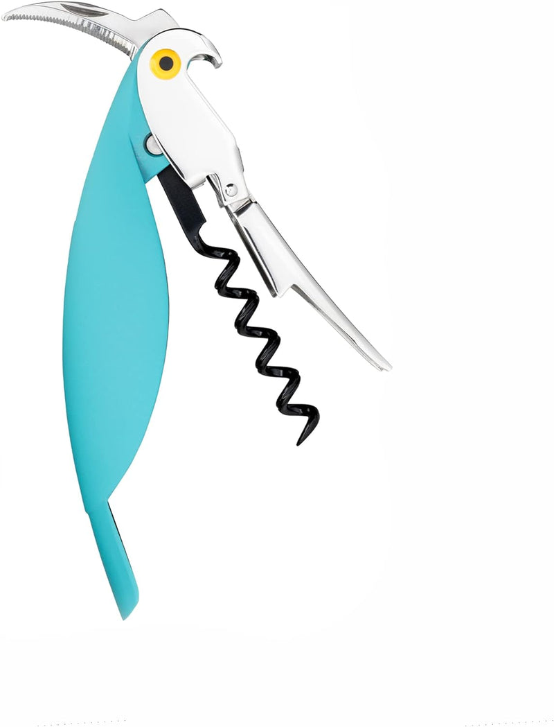 Alessi "Parrot" Sommelier-Korkenzieher aus Gussaluminium und PC, blau, 30 x 8 x 12 cm