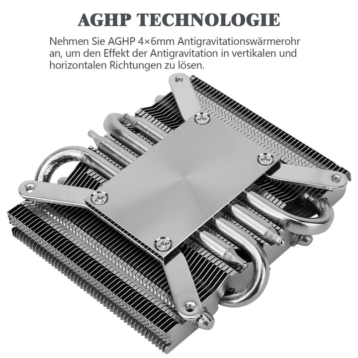 Thermalright AXP-90 X36 Low Profile CPU-Luftkühler mit ziemlich 90 mm TL-9015 PWM-Lüfter, 4 Heatpipe