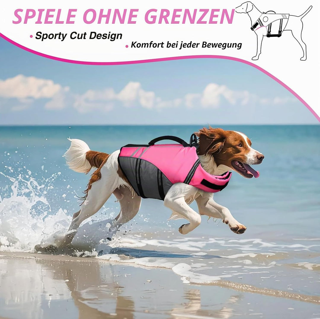 VIVAGLORY Sports Style Hundeschwimmweste, Rettungswesten Für Hunde Bootfahren, Auftrieb &amp; Schwimmhil