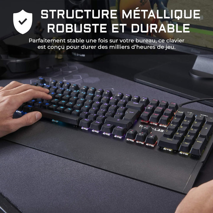 THE G-LAB Keyz Carbon-E RGB Mechanische Gaming-Tastatur (Blauer Schalter) (schwarz)