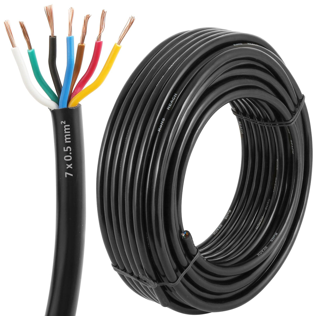 20AWG 7×0.5mm² Elektrischer Draht Kabel 7 adrig 20M Kupferkabel Fahrzeugkabel 7 polig Verlängerungsk