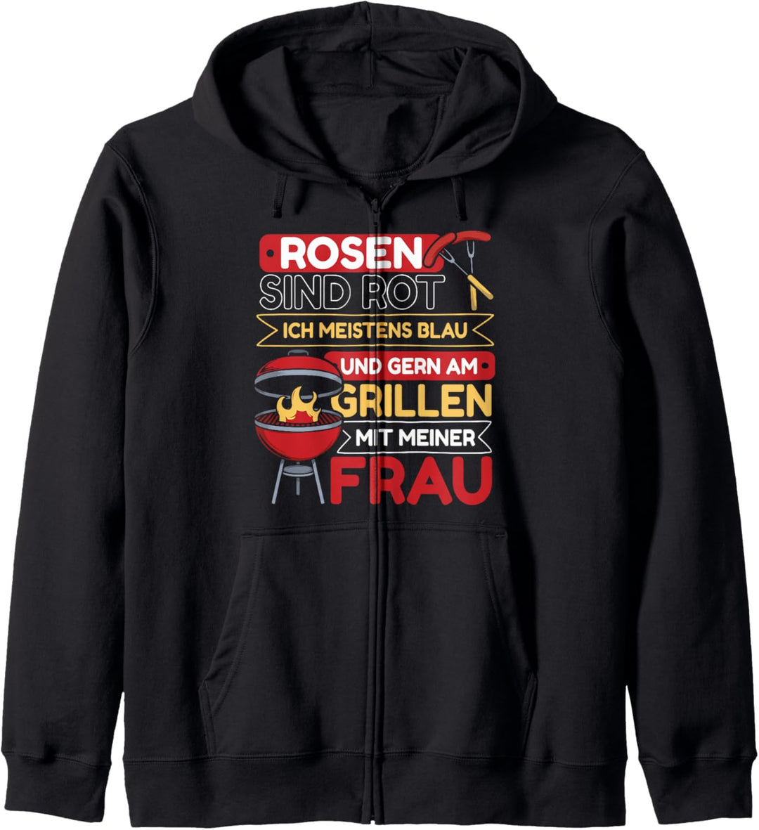 Rosen sind Rot ich meistens blau Grillmeister Papa Grillen Kapuzenjacke
