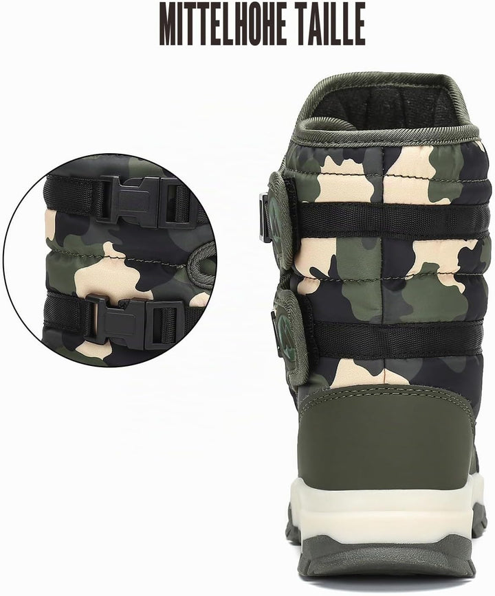 Kinder Winterstiefel Jungen Schneestiefel Mädchen Warm Gefütterte rutschfeste Winter Snowboots Outdo