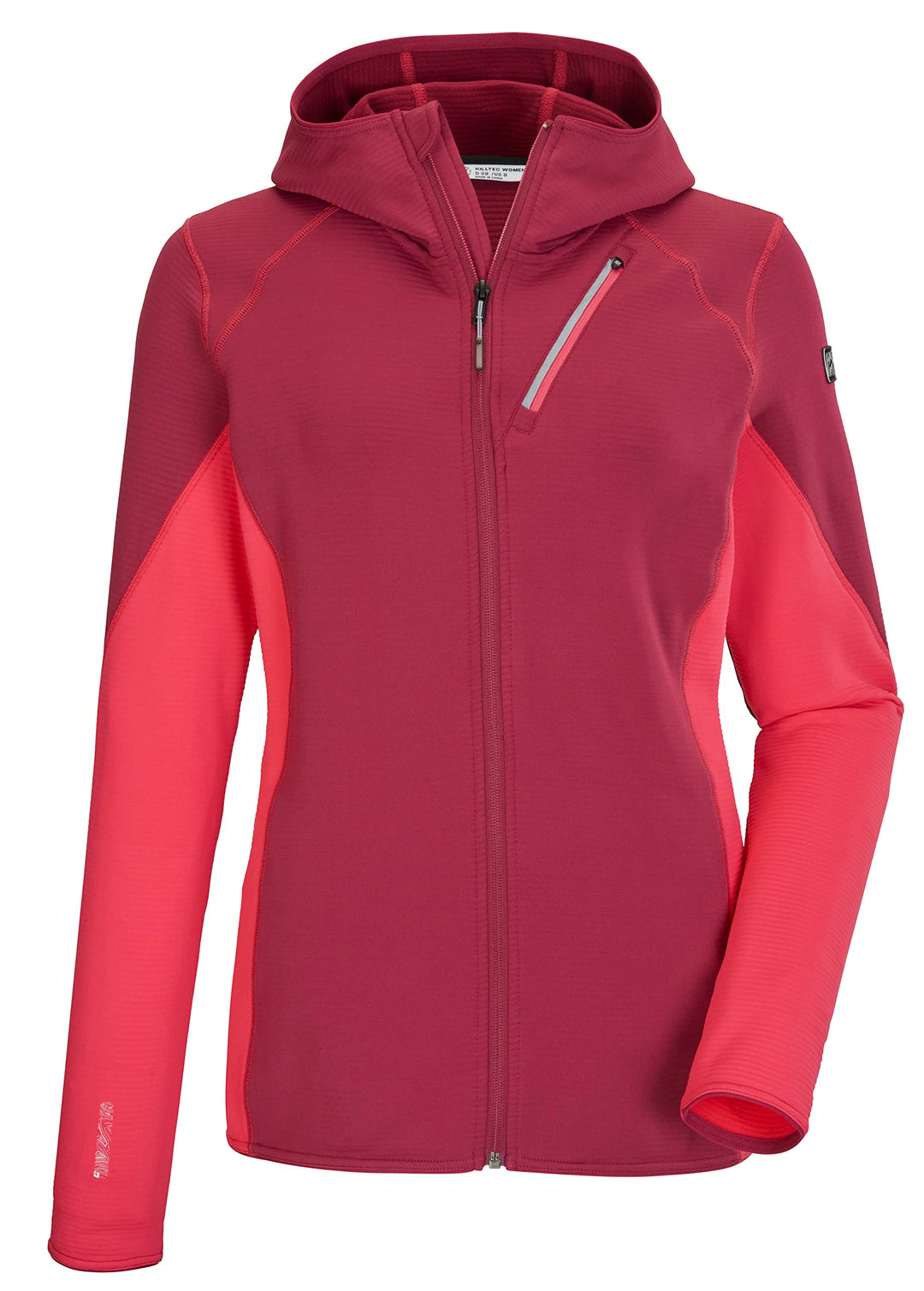Killtec Damen Kos 8 Wmn Flx Jckt Stretchjacke mit Kapuze/Fleecejacke 50 dunkelrose, 50 dunkelrose
