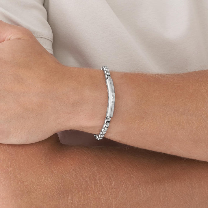 Emporio Armani Armband Für Männer Essential, Länge: 190mm, Höhe: 11mm, Breite: 10mm Silbernes Edelst
