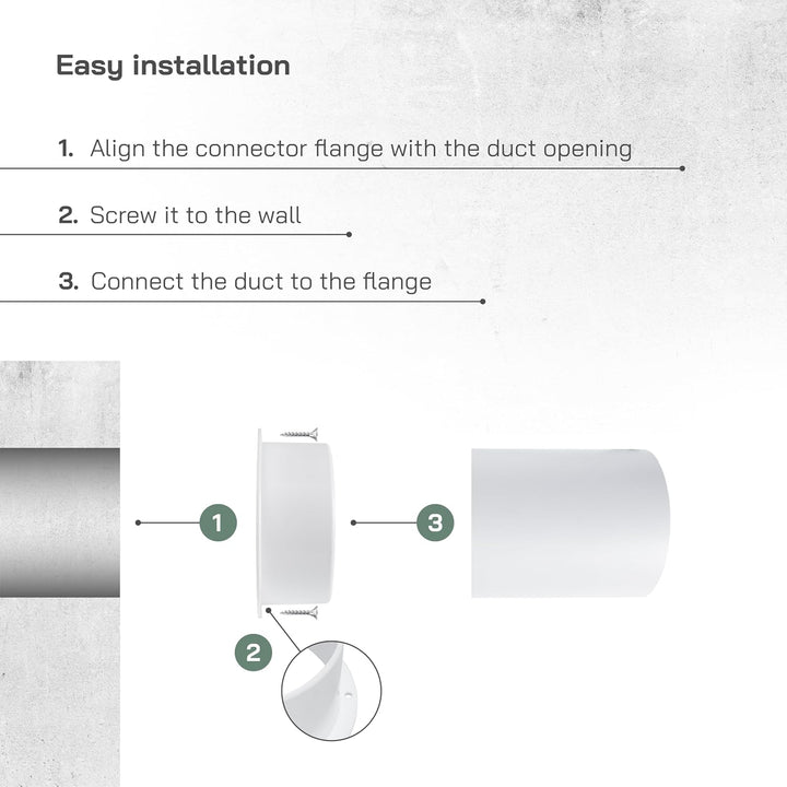 Vent Systems 150 mm 2 Stück Lüftungskanalverbinder Flansch gerade Lüftungsrohr Kunststoff Kanalverbi