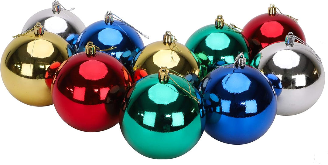Toyland® 10 extra grosse Christbaumkugeln in 100 mm Farbe - Christbaumschmuck (Sortiert), Sortiert