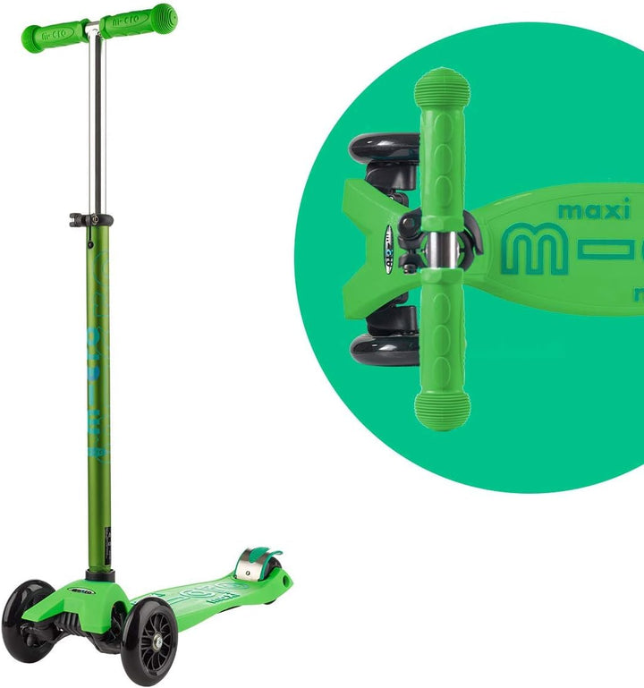 Micro | Maxi Deluxe LED Tretroller mit 3 Rädern für Kinder | Räder mit LED-Leuchten | Kippsystem | H