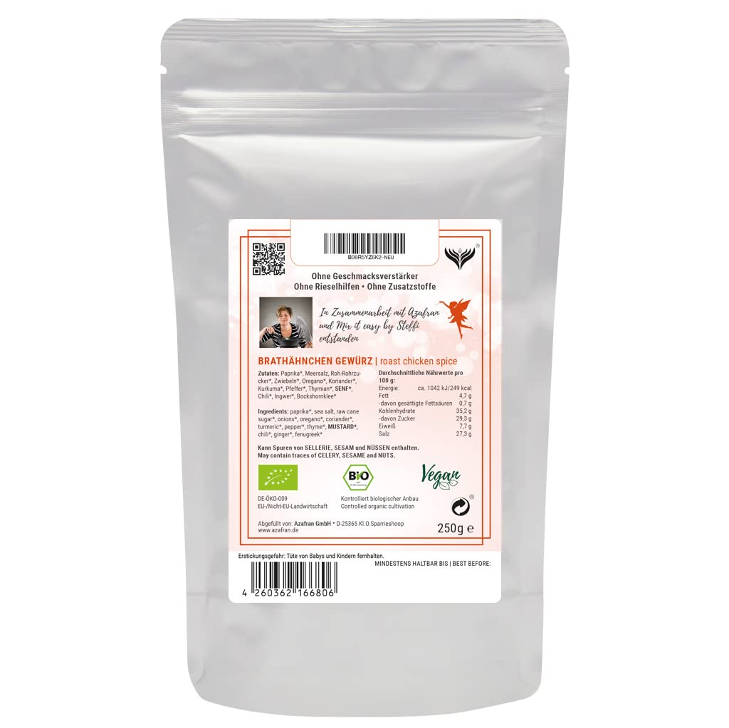 Azafran BIO Brathähnchen/Gewürzzubereitung/Hähnchen Gewürz by Mix it Easy 500g 500 g (1er Pack), 500