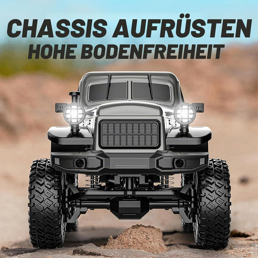 Ferngesteuerter LKW 1:18-4WD All Terrain RC – RC Auto mit 2 Akkus und Geschwindigkeitsregelung – 2,4