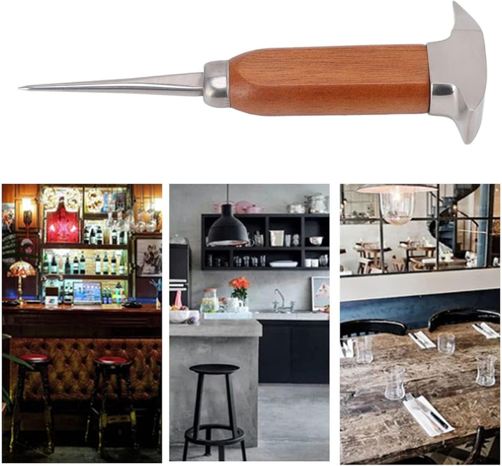 Eispickel Edelstahl Eismeissel EIS Ahle Eishacker Eisentfernung mit Holzgriff Pick-Tool für Home Res
