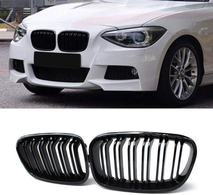 Gangying F20 Nieren Schwarz, Kühlergrille Passend für BMW 1er F20 F21 2015 2016 2017 2018 Facelift (