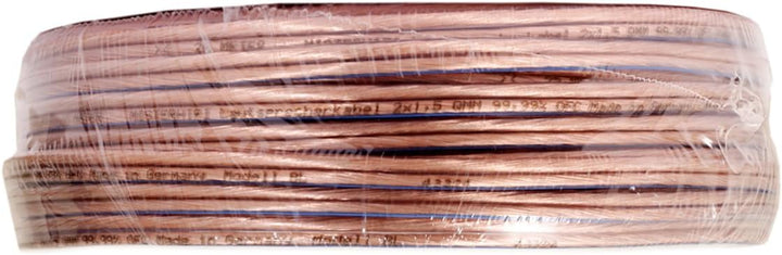 Misterhifi 30 m Lautsprecherkabel 2 x 1,5 mm², Litze: 2 x 48 x 0,2 mm, transparent isoliert, 99,99%